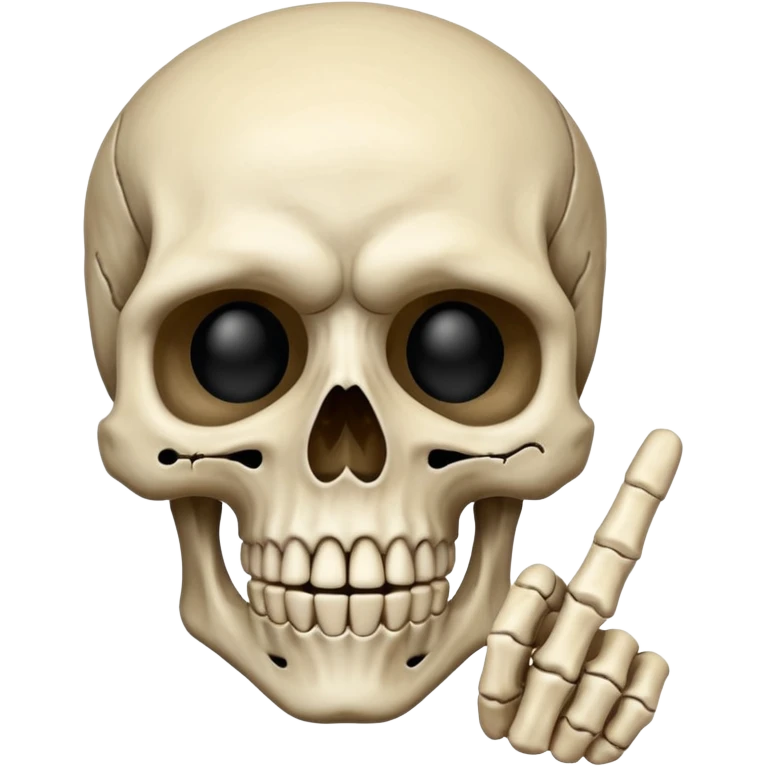 Skeleton head with middle finger up emoji