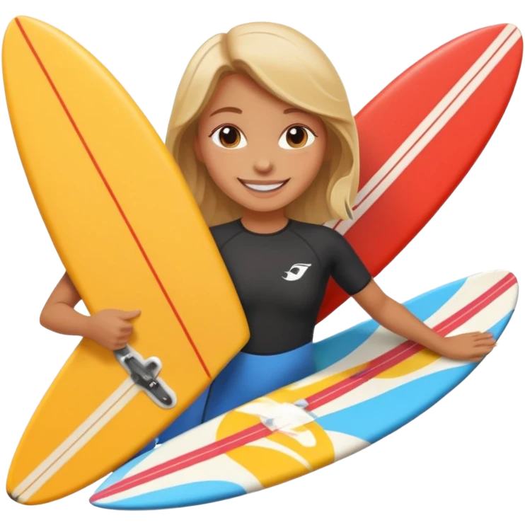 Girl with surfing board  emoji