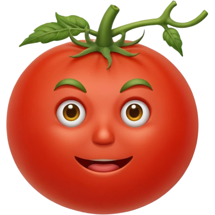 Eine Tomate mit Gesicht welche Arme hat und Beine in Strich form hat  emoji