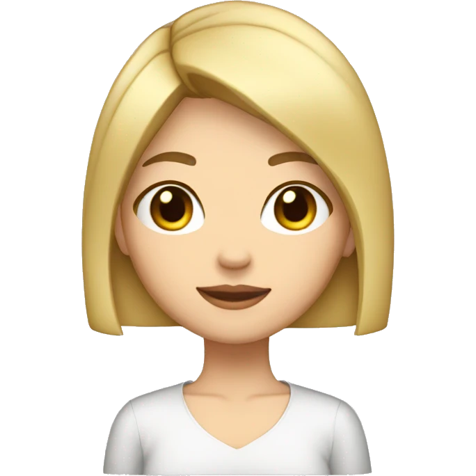 GIRL, BOB CUT, BLOND, BLACK EYES, ASIAN emoji