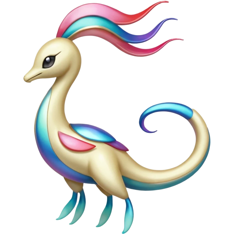 Shiny Meloetta-Cresselia-Milotic-Pokémon-Fakémon-fusion, full body emoji