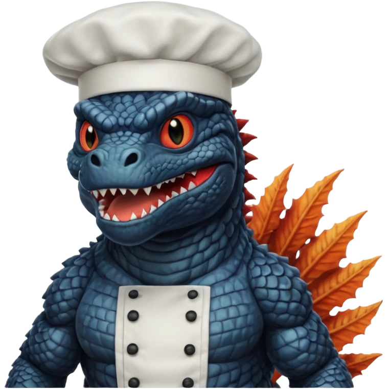 Black Godzilla that looks like the movies with a chef hat emoji