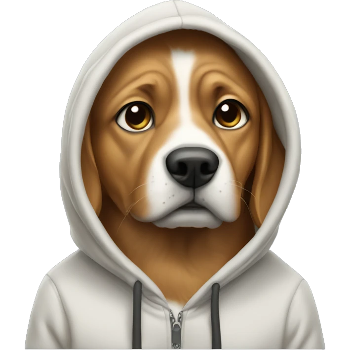 Dog wearing a hoody  emoji