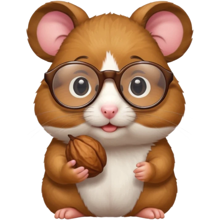hamster holding nutz with glasses emoji
