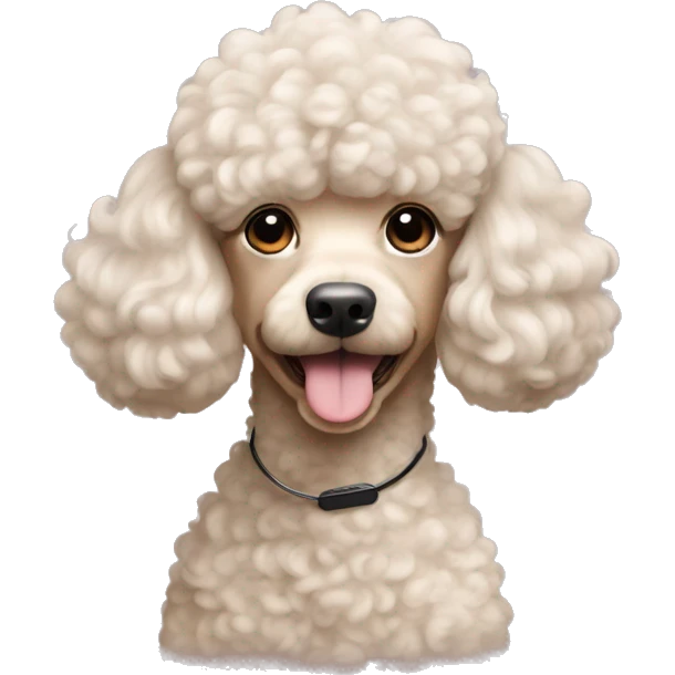 poodle. beige hair. airpod max emoji