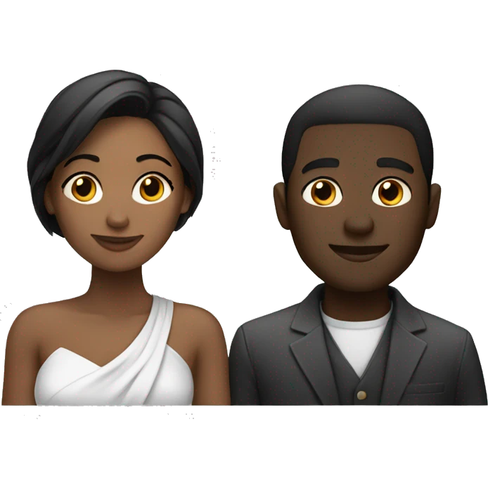 Black and white couple emoji