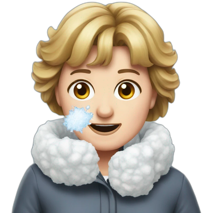 angela merkel snowball fight emoji