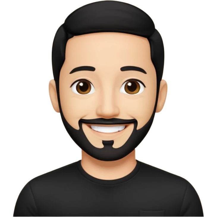 AJ McLean with black hair, black shirt emoji