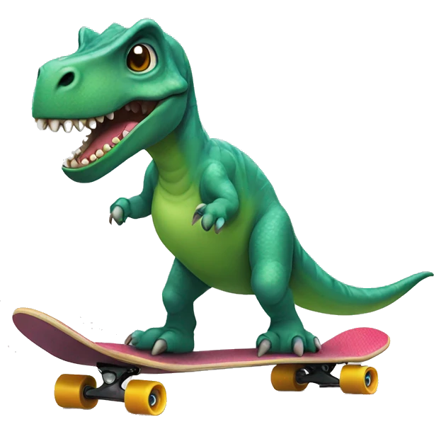 dinosaur on a skateboard emoji