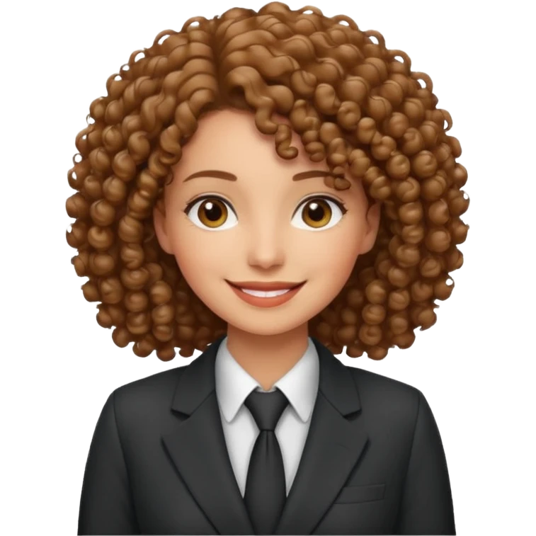 curly-haired woman in a suit emoji