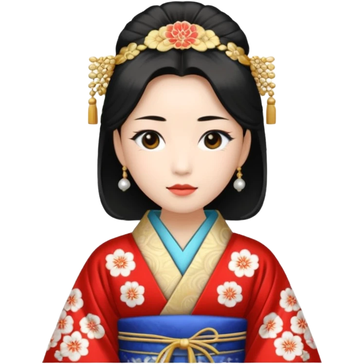 Japanese Princess with in ceremonial robe kimono emoji