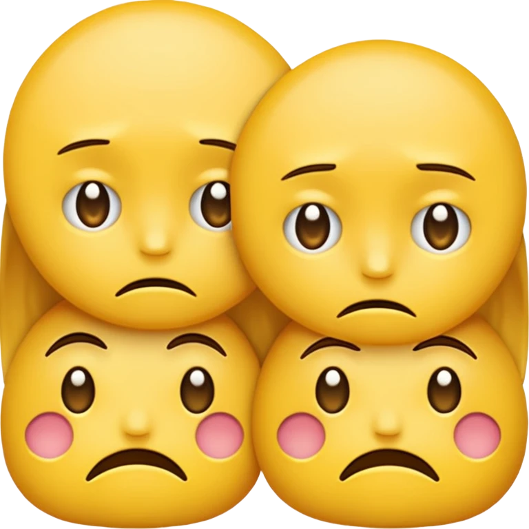 two emojis not happy stuck together no pink cheeks only two  emoji