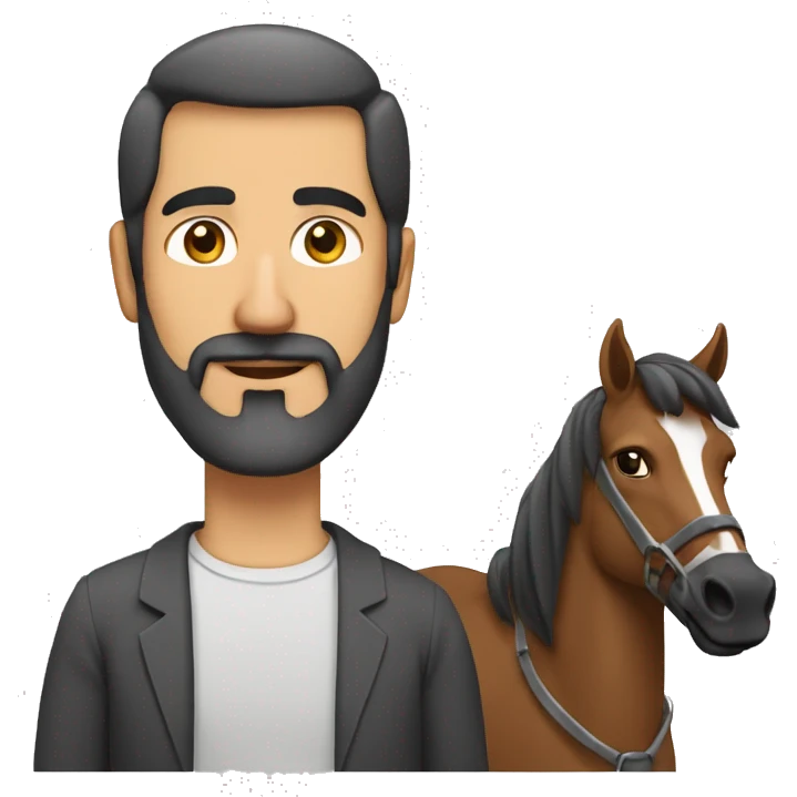 homme age 45 ans marocain avec barbe et chevaux raser emoji