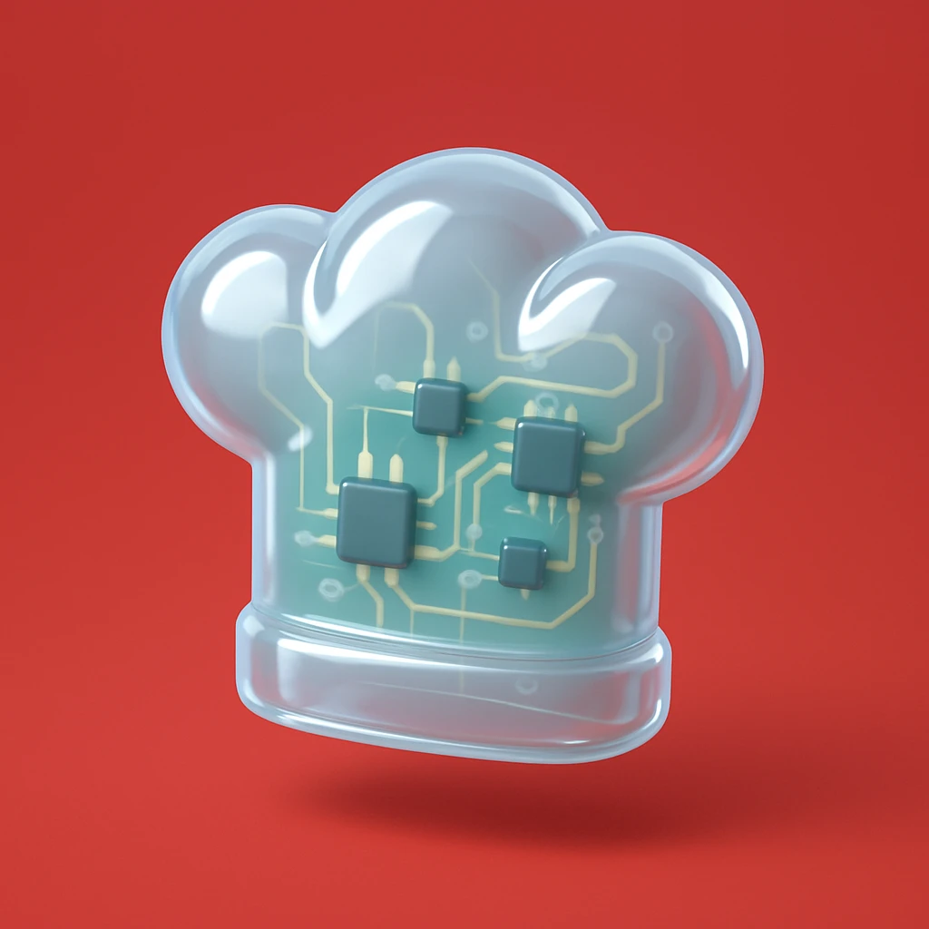Chef hat white, red background  emoji