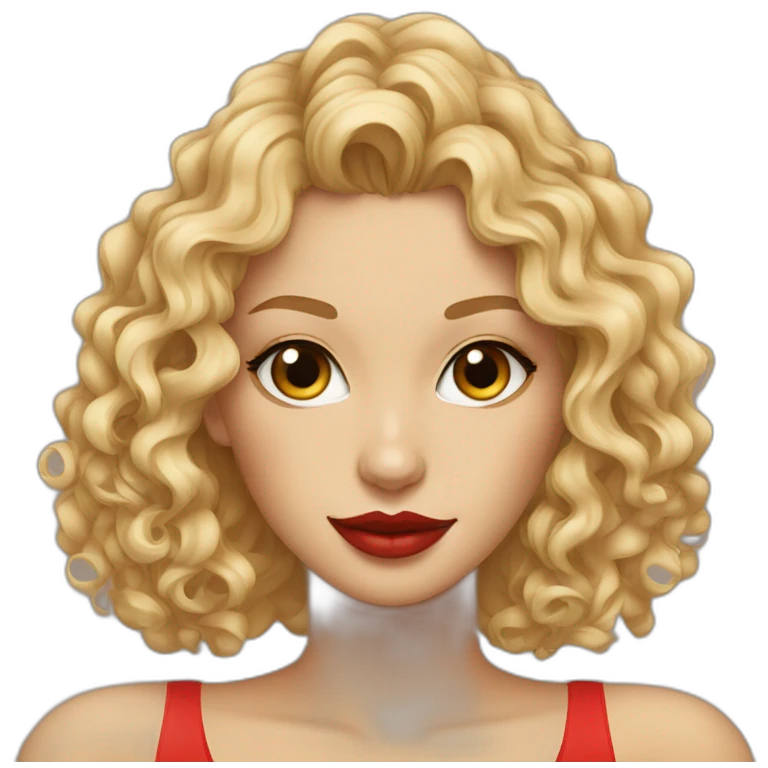 Pretty-curly-blonde-woman-red-lips-with-bengal-cat emoji