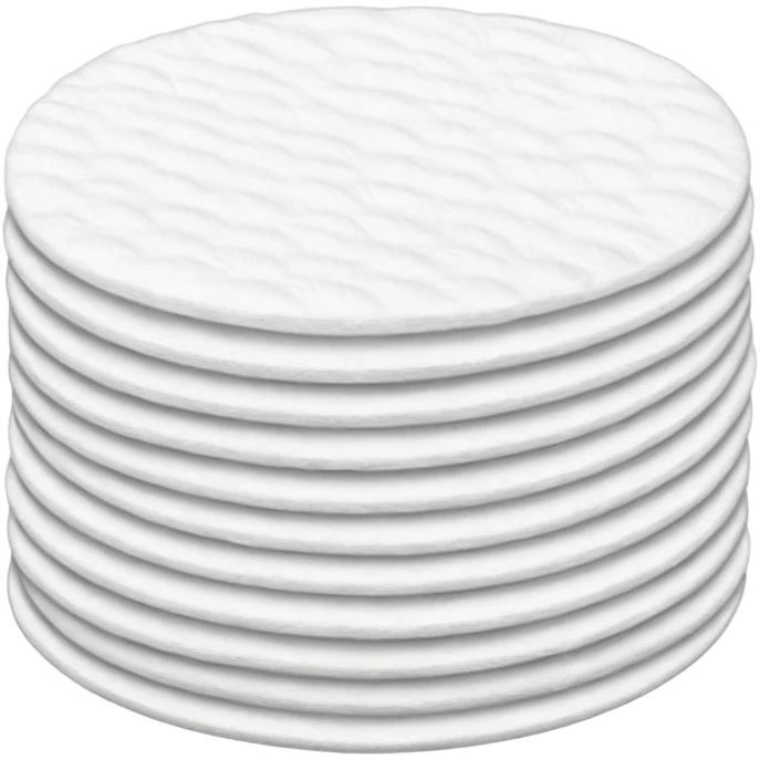 A long pile of 100 round flat thin cotton pads emoji