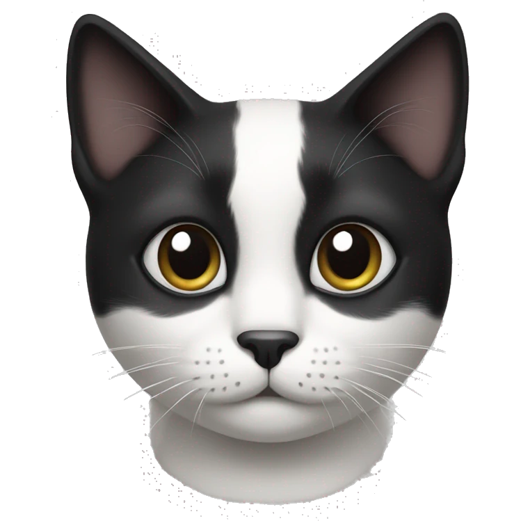 black and white cat emoji