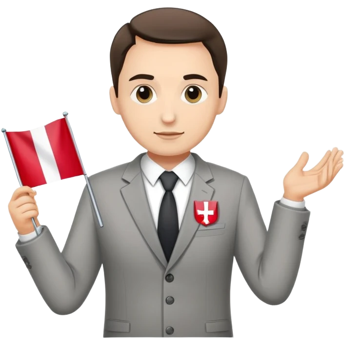 politican holding Polish flag emoji