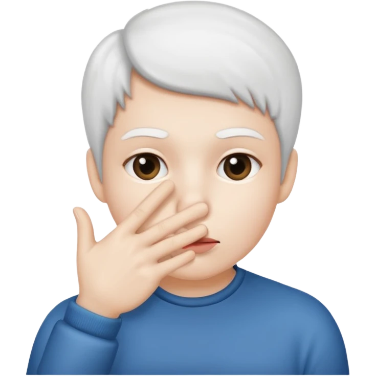 Solid White color Shh finger and hand emoji emoji