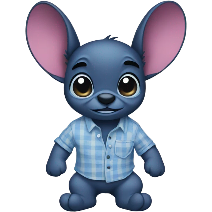 Stitch with a shirt emoji