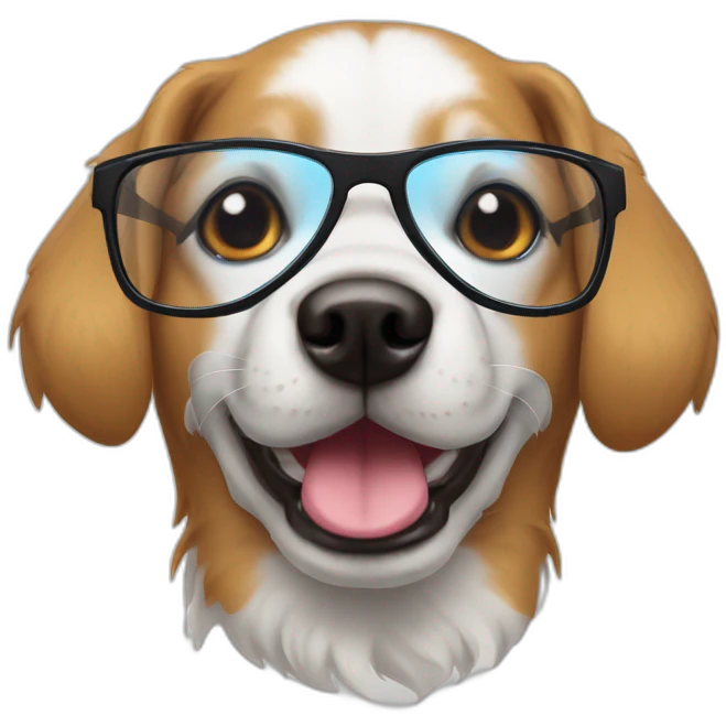 Un chien avec des lunettes emoji
