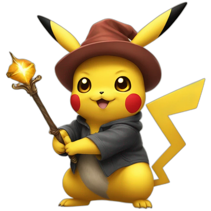 Pikachu with harry poter wand emoji