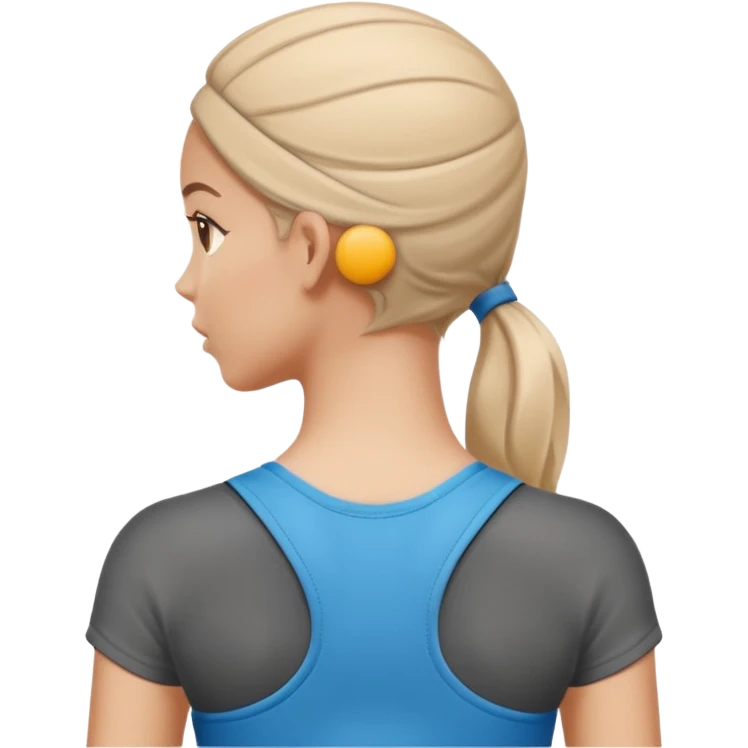 sporty woman cartoon emoji style back view emoji