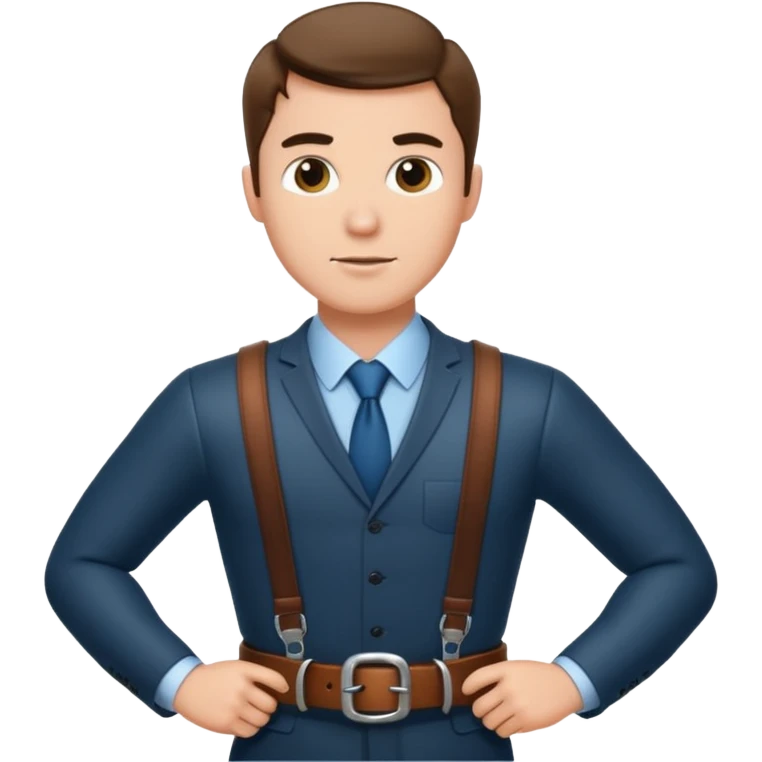 Sexy handsome kinky businessman Holding a belt menacingly emoji