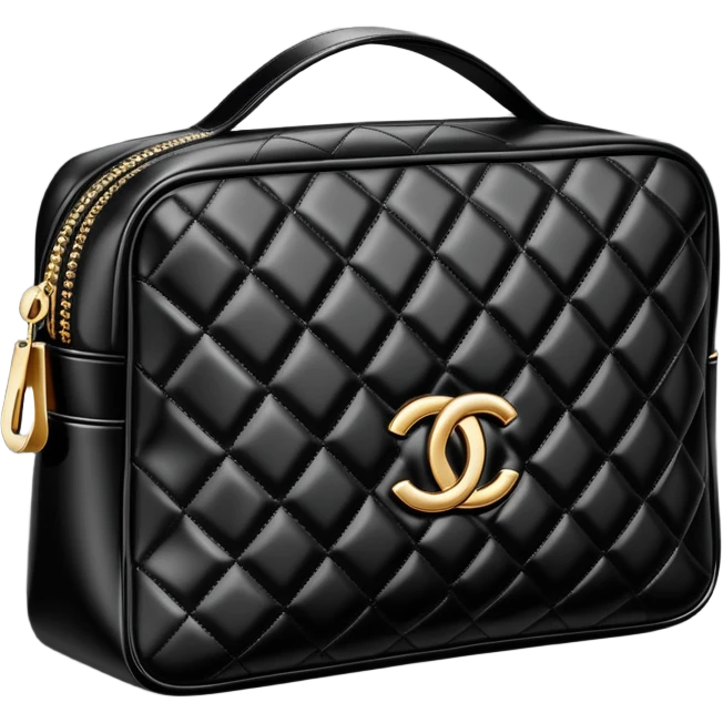 Black Chanel cosmetic bag emoji