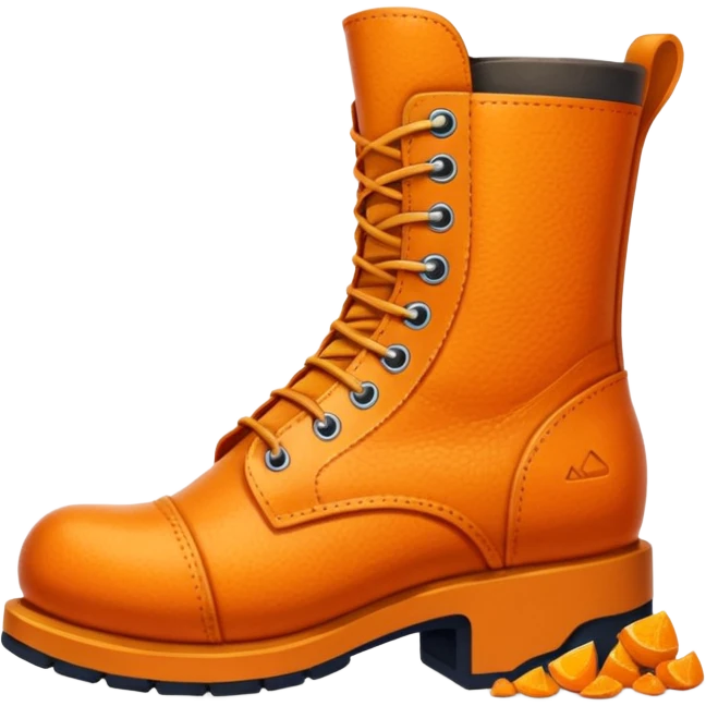 Giant orange boot crushing a person beneath it emoji