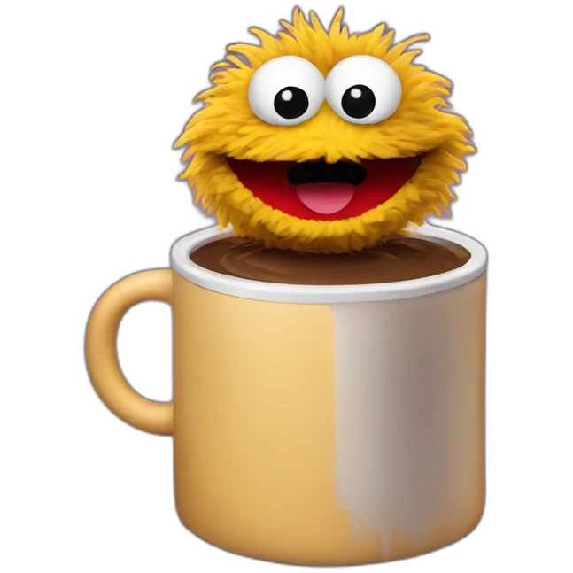 Sesame street with coffee emoji
