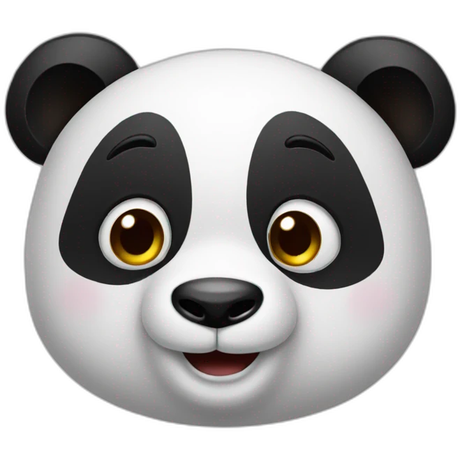 Panda who is happy and shy emoji