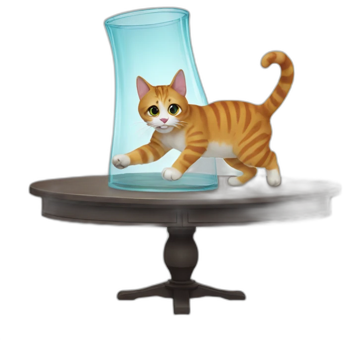 cat pushing glass off table emoji