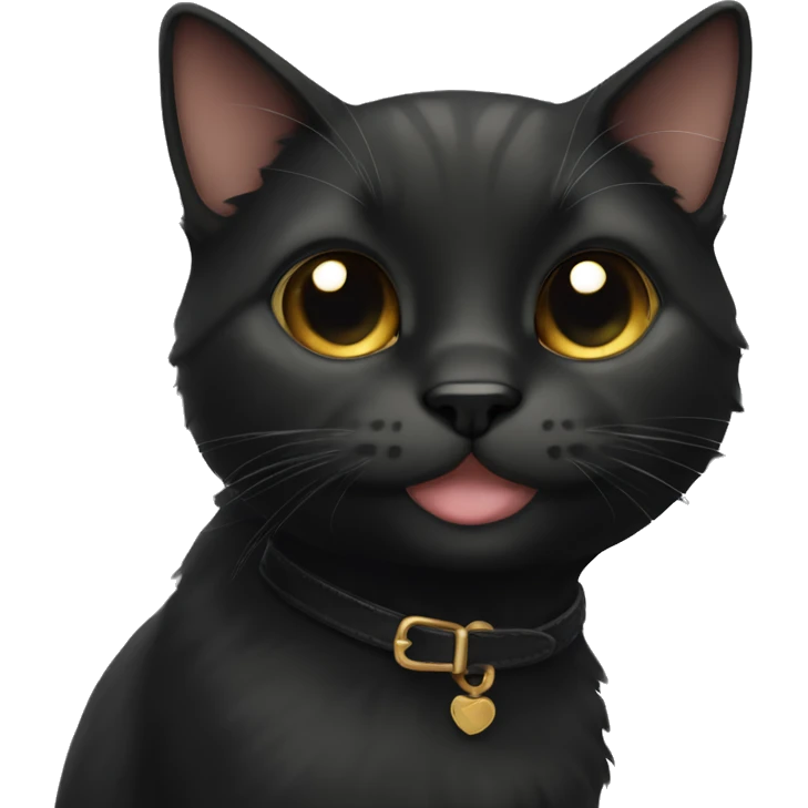 Adorable small black cat  emoji