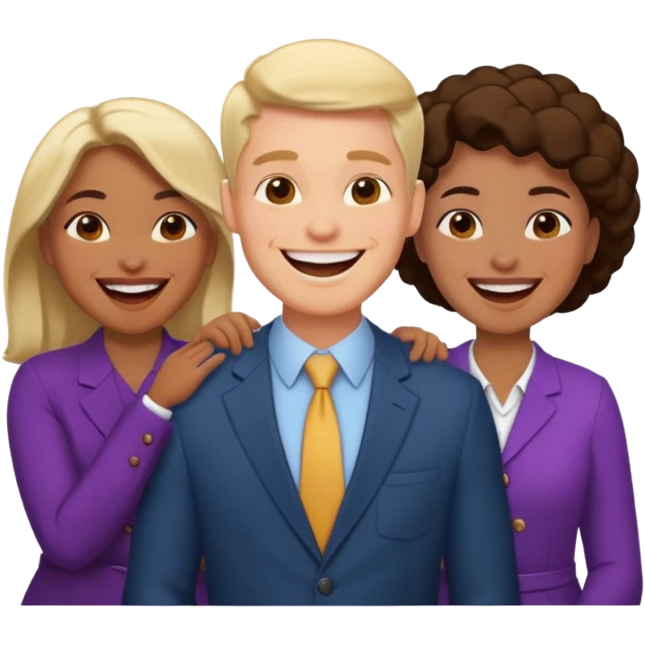 strong team of 3 having fun together emoji