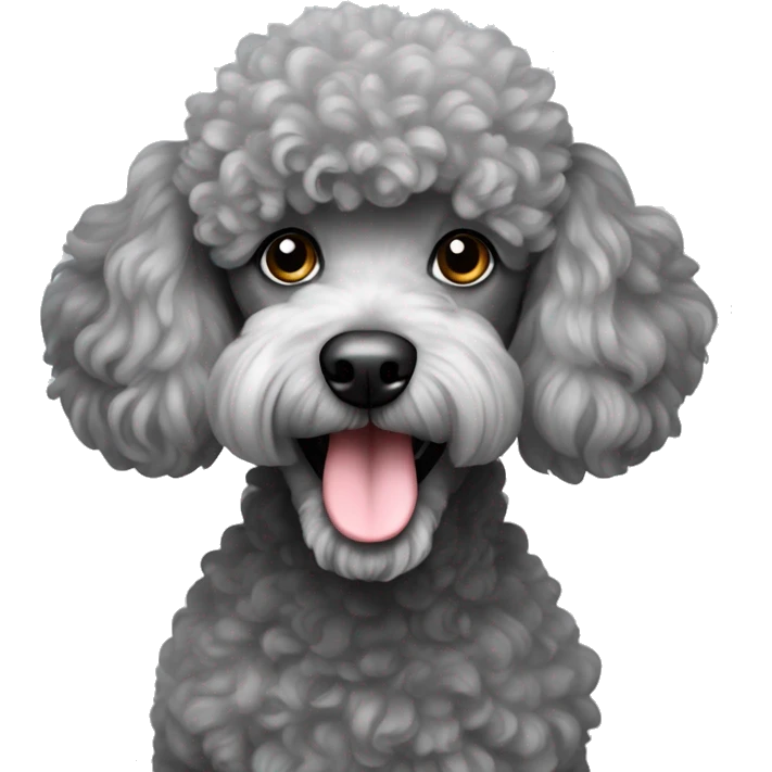 Grey miniature poodle emoji