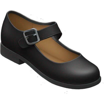 Pair of Black Mary Jane’s flat schoolgirl shoes emoji