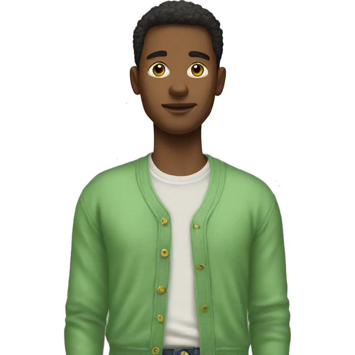 Tshirt and soft green cardigan emoji
