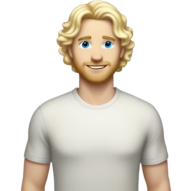 full body light curl blonde 30yo man blue eyed pale skin emoji