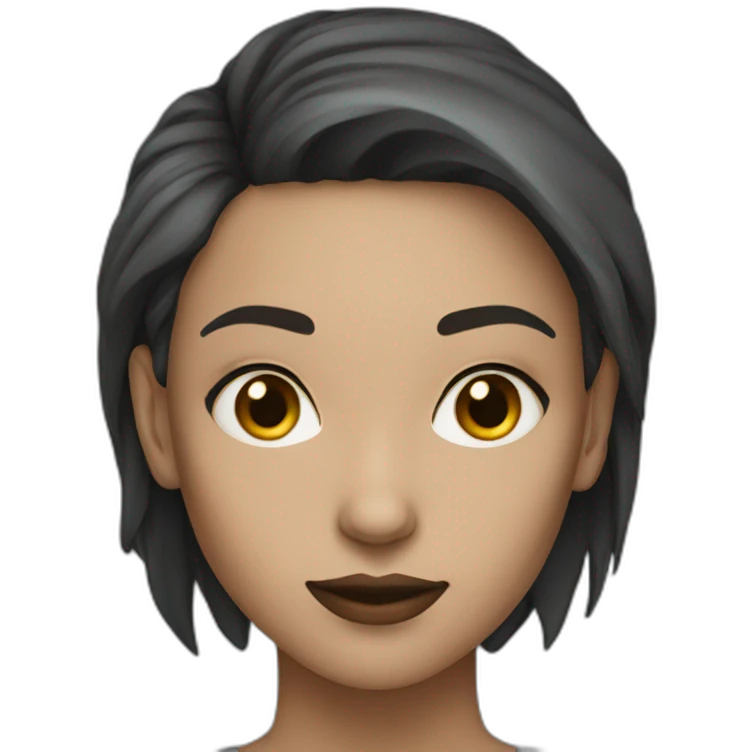 cyborg woman dark brown hair emoji