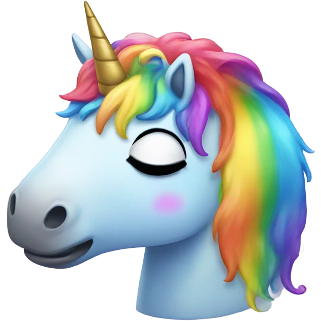 Sad unicorn crying rainbow tears emoji