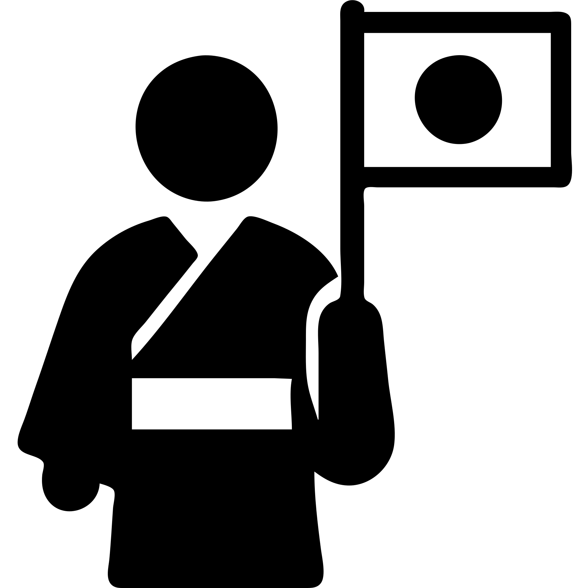 person in a traditional kimono holding the Japanese flag, solid filled icon emoji