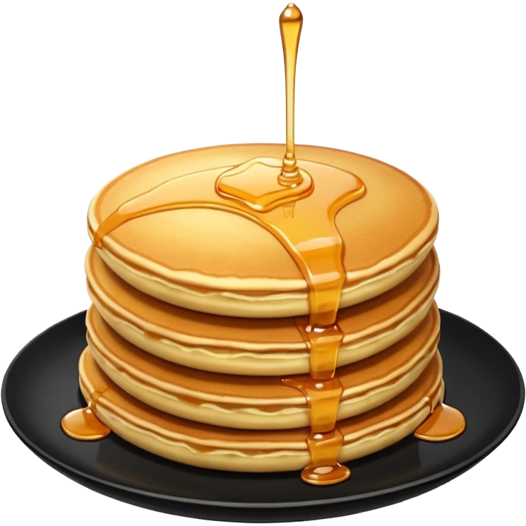 TWO Pancakes with honey in a black plate emoji