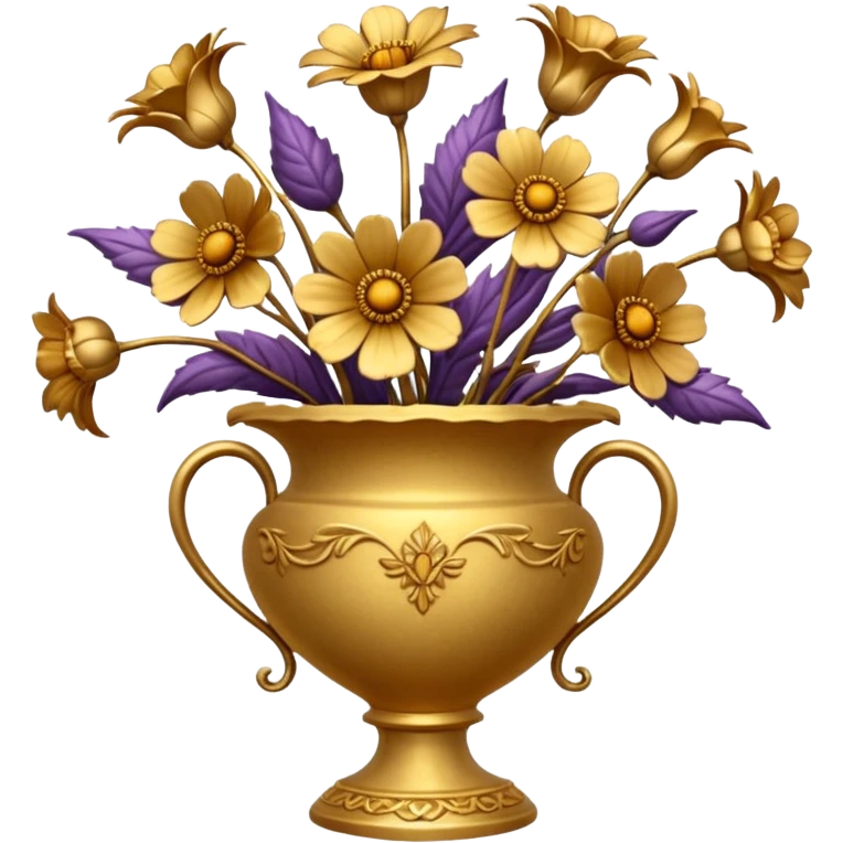 dried flowers in a golden vase emoji