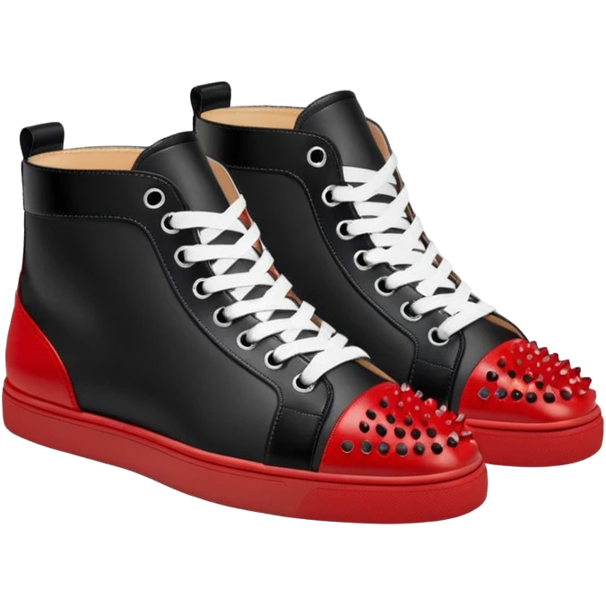 A pair of black Christian Louboutins shoe sneaker  emoji
