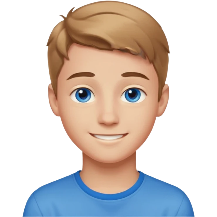 niño guapo adolescente de ojos azules sonriendo ENAMORADO emoji
