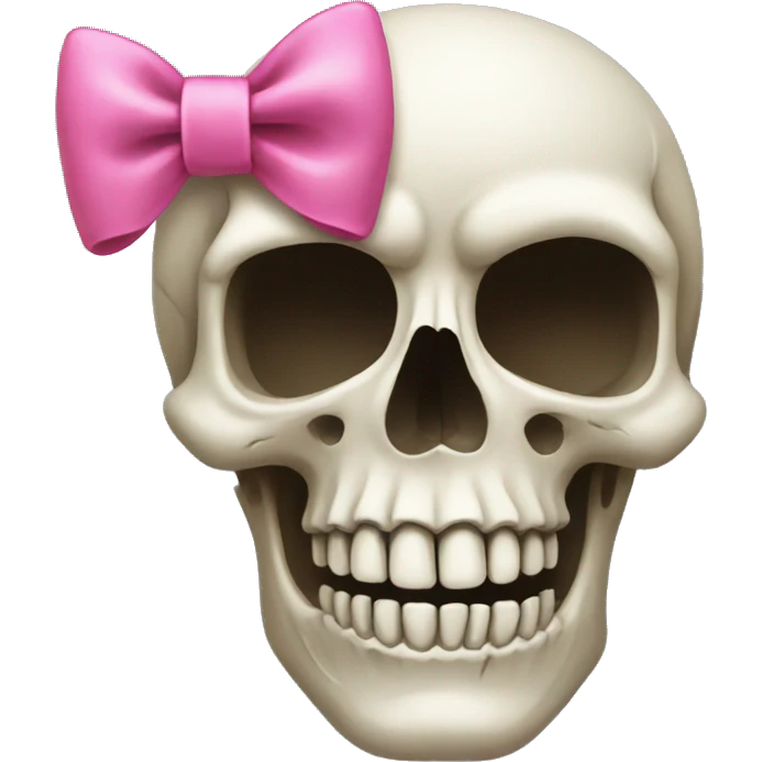 Skull with a pink bow emoji