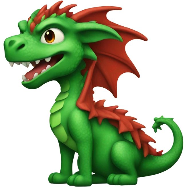 red n green furry dragon mad emoji
