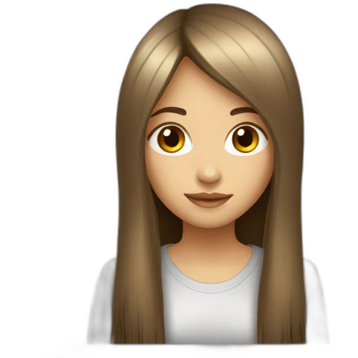 dark-brown-long-hair-fringe-girl-with-black-eyes Download emoji emoji