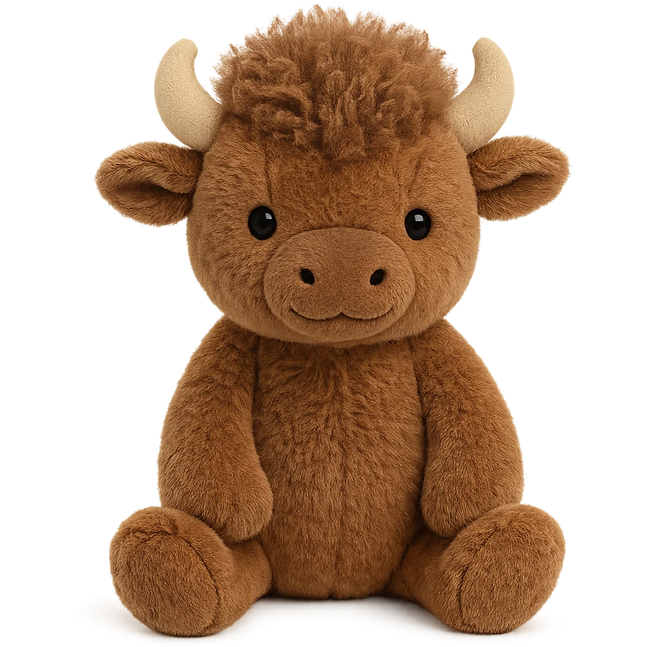 cute baby bison jellycat stuffed plushie emoji